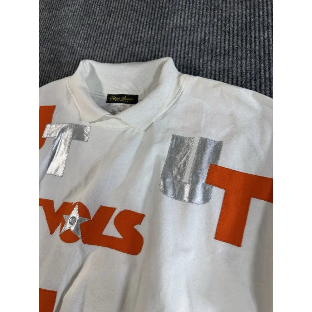 Vintage Patricia Sherman Tennessee‎ Volunteers Sweatshirt White Orange Silver